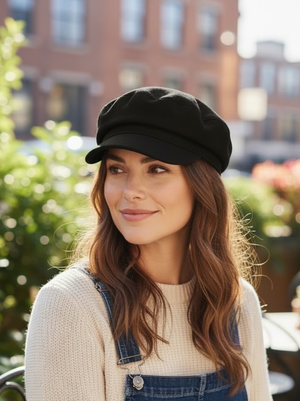 a new day Black Newsboy Cap